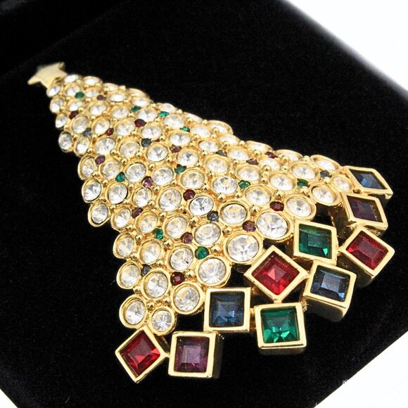 Illustrious SWAROVSKI Limited Edition 1999 Pave´Crystals Christmas Tree Brooch - Picture 3 of 9